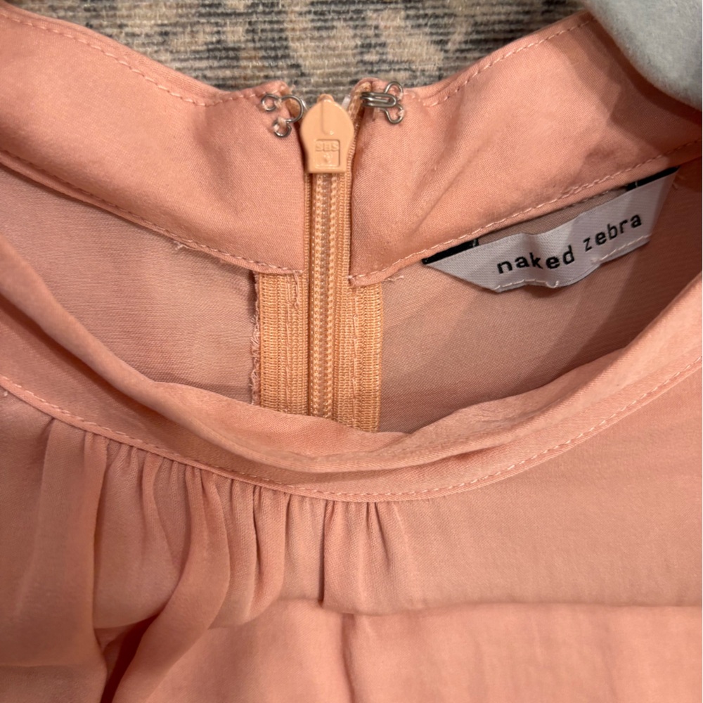 Naked Zebra Peach Ruched Mini Dress - Picture 3 of 8